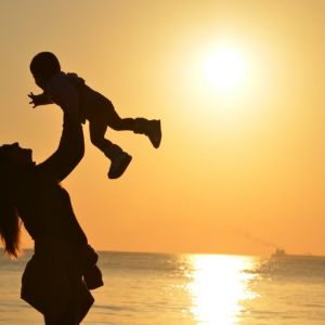 Taking care of your self with baby at beach